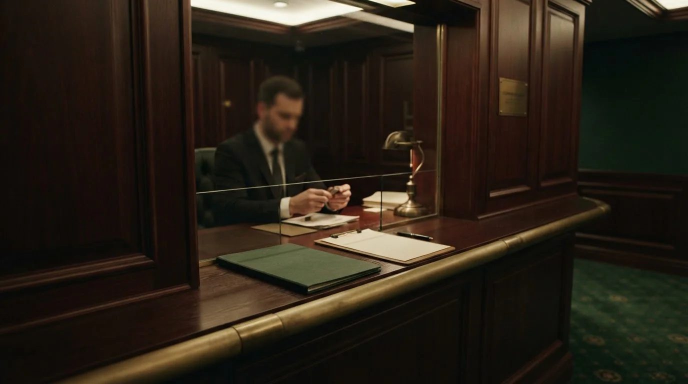 Casino cage counter at a London members club where a banker's draft can be arranged