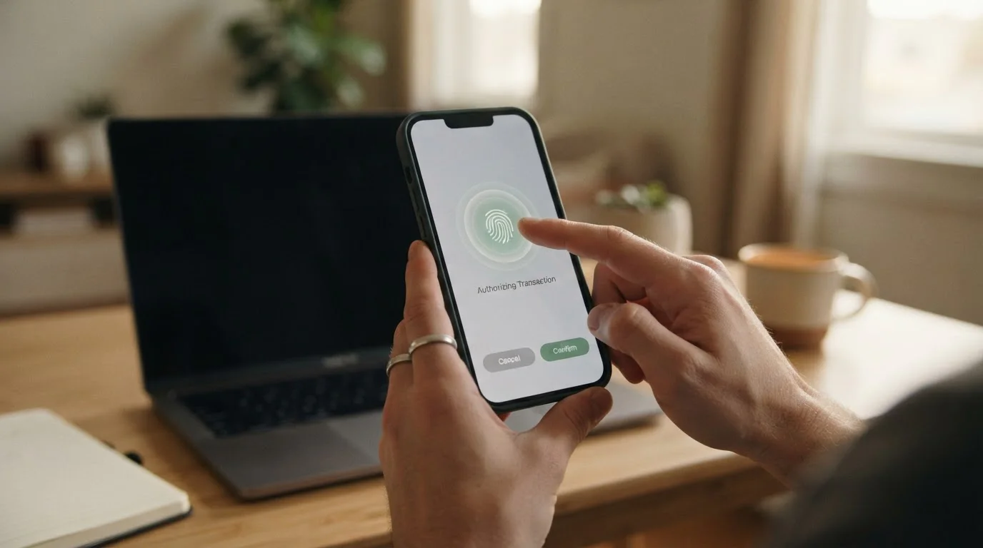 Approving a bank payment on a phone during a casino deposit