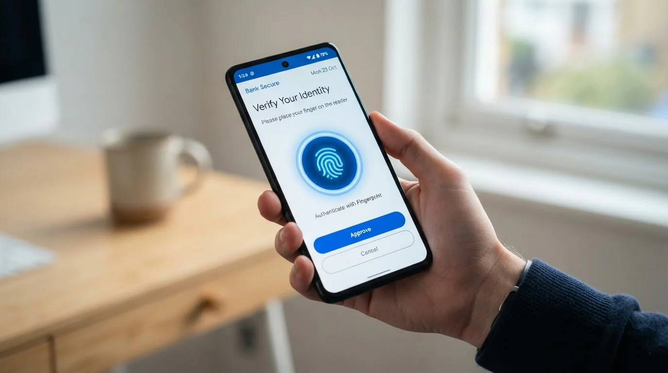 Mobile phone showing Pay by Bank authentication screen