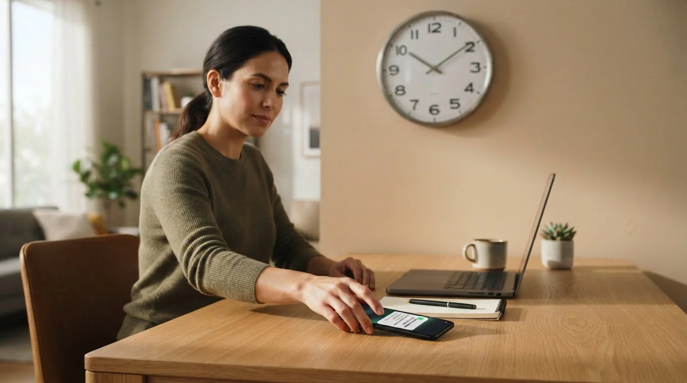 Clock and smartphone showing fast PayPal withdrawal notification