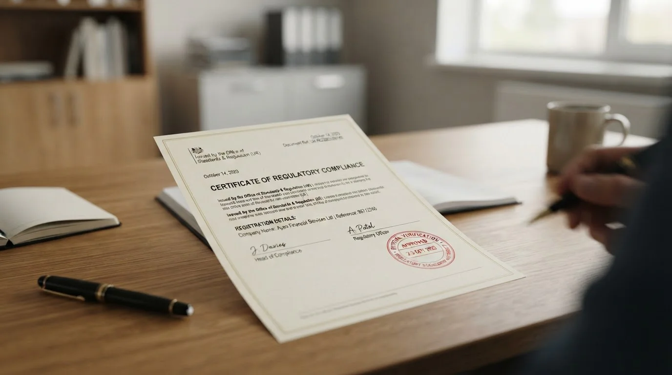 UK Gambling Commission licence document with verification stamp